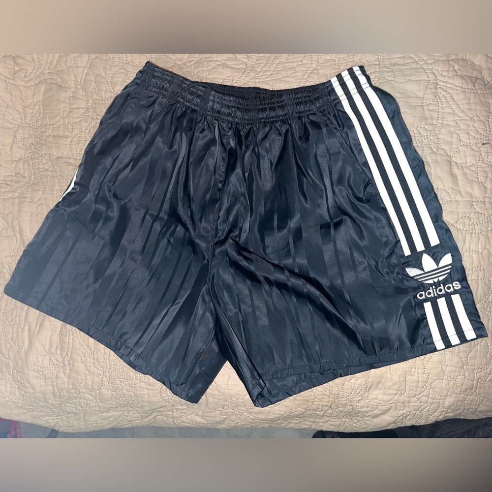 ADIDAS embroidered striped shorts